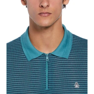 Original Penguin All Over Jacquard 1/4 Zip Sweater Polo