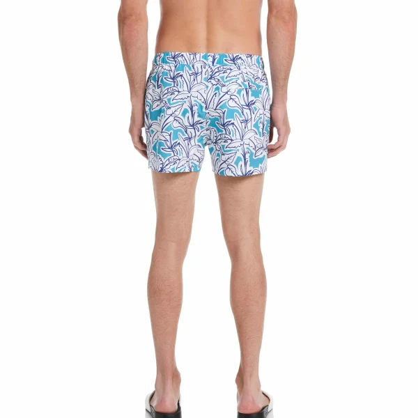 Original Penguin Allover Linear Palm Print Swim Short