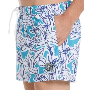 Original Penguin Allover Linear Palm Print Swim Short