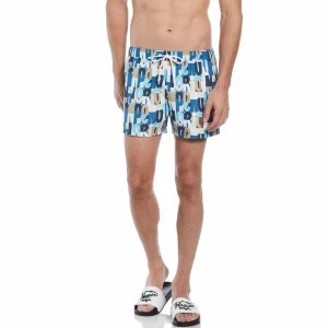 Original Penguin Allover Multi Color Logo Print Swim Short