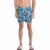 Original Penguin Allover Palm Print Slim Fit Swim Short