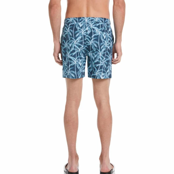 Original Penguin Allover Palm Print Slim Fit Swim Short