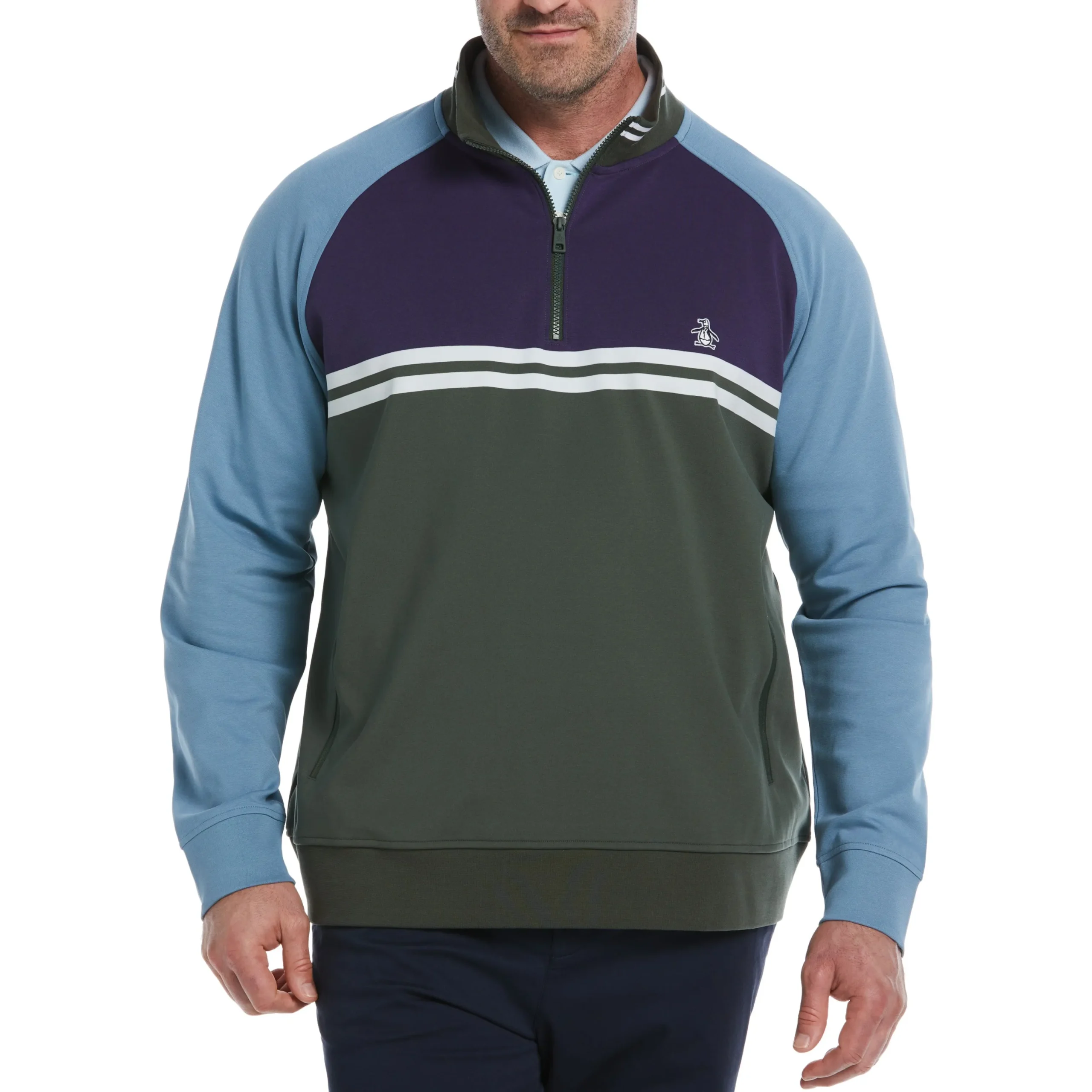big__tall__zip_color_bloc_0.webp Original Penguin Big & Tall 1/4 Zip Color Block Jacket
