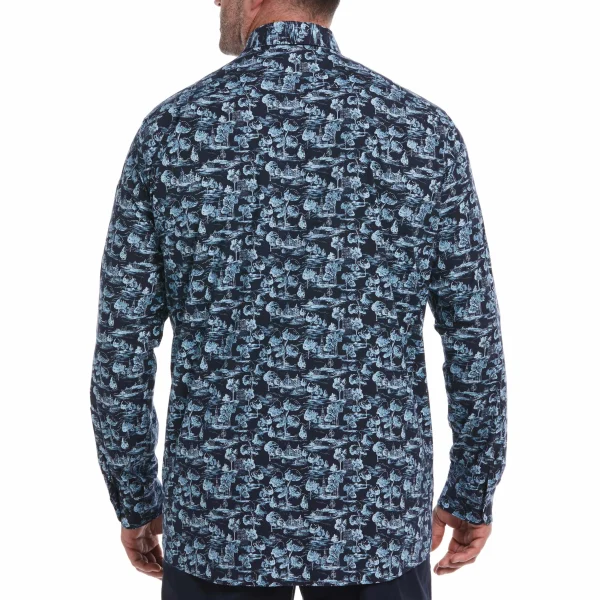 Original Penguin Big & Tall EcoVero™ Scenic Print Stretch Shirt