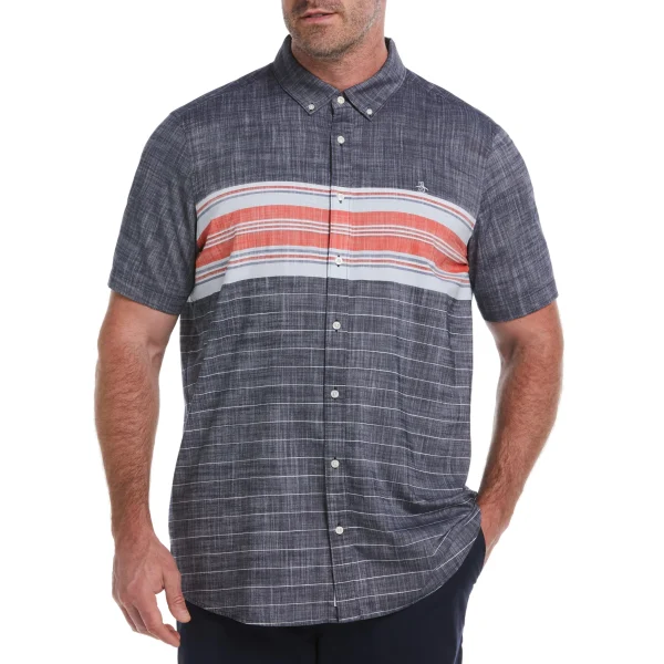 Original Penguin Big & Tall Engineered Chest Stripe Shirt