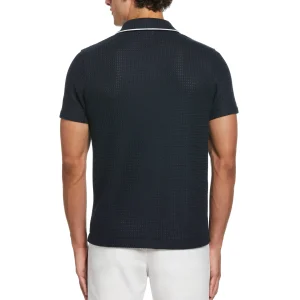 Original Penguin Button Front Textured Earl Polo