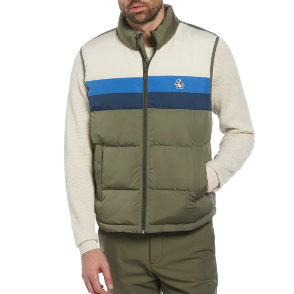 Original Penguin Color Block Puffer Vest