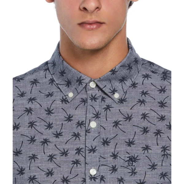 Original Penguin Cotton Chambray Palm Shirt