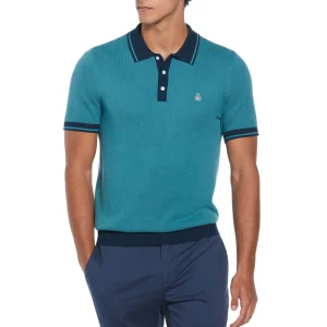 Original Penguin Cotton Honeycomb Sweater Polo