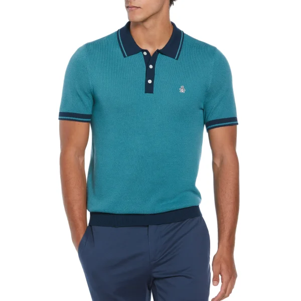 Original Penguin Cotton Honeycomb Sweater Polo