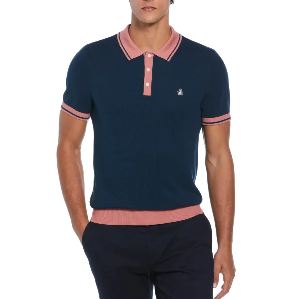 Original Penguin Cotton Honeycomb Sweater Polo