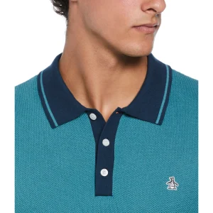 Original Penguin Cotton Honeycomb Sweater Polo