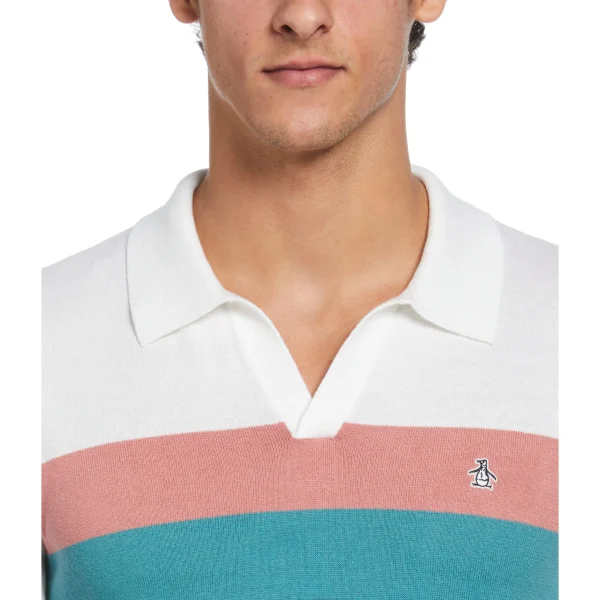 Original Penguin Cotton Jersey Chest Stripe Sweater Polo