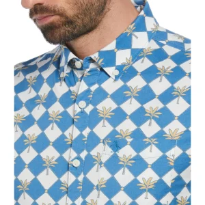 Original Penguin Cotton Twill Palm Tree Tile Shirt