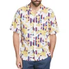 Original Penguin Ecovero™ Stripe Leaf Print Camp Collar Shirt