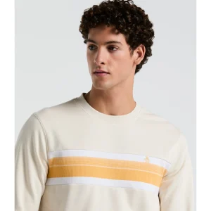 Original Penguin Fleece Chest Stripe Crew Neck Sweater