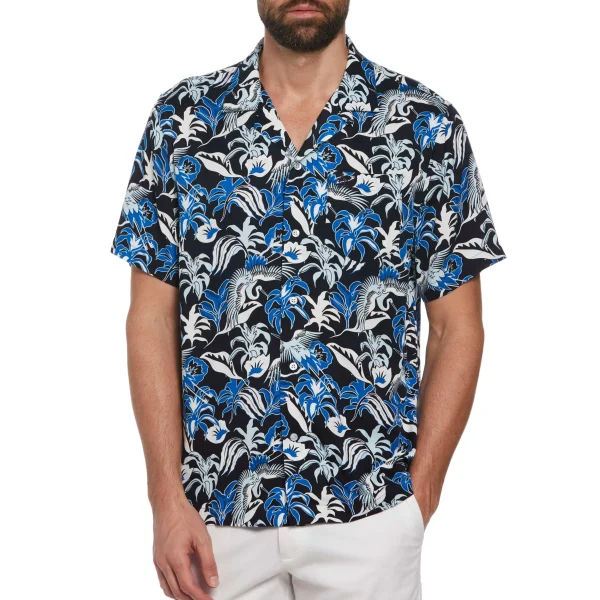 Original Penguin Floral Crane Print Shirt