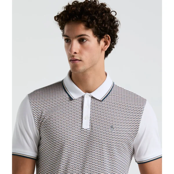 Original Penguin Geo Print Front Tipped Polo