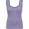 Women Original Penguin Geo Print Sweetheart Neckline Tennis Tank Top