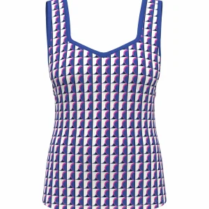 Women Original Penguin Geo Print Sweetheart Neckline Tennis Tank Top