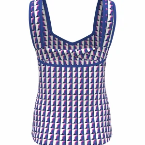 Women Original Penguin Geo Print Sweetheart Neckline Tennis Tank Top