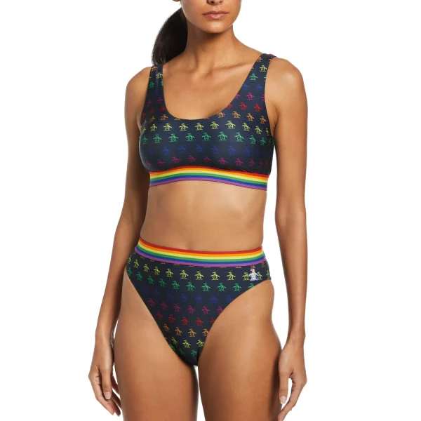 Women Original Penguin High Waist Pride Bikini Bottom