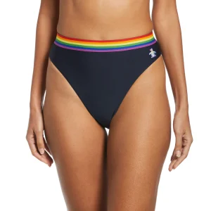 Women Original Penguin High Waist Pride Solid Bikini Bottom