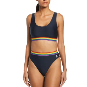 Women Original Penguin High Waist Pride Solid Bikini Bottom