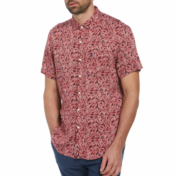 Original Penguin Holly Leaf Print Soft Shirt