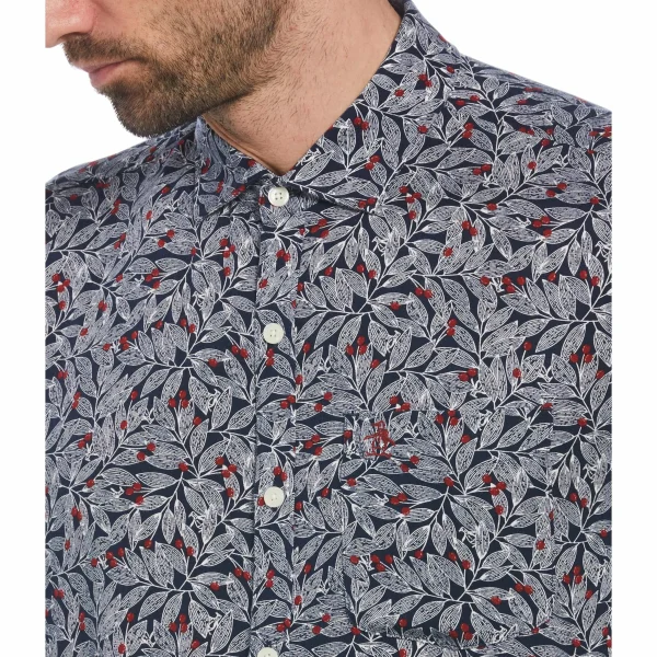 Original Penguin Holly Leaf Print Soft Shirt