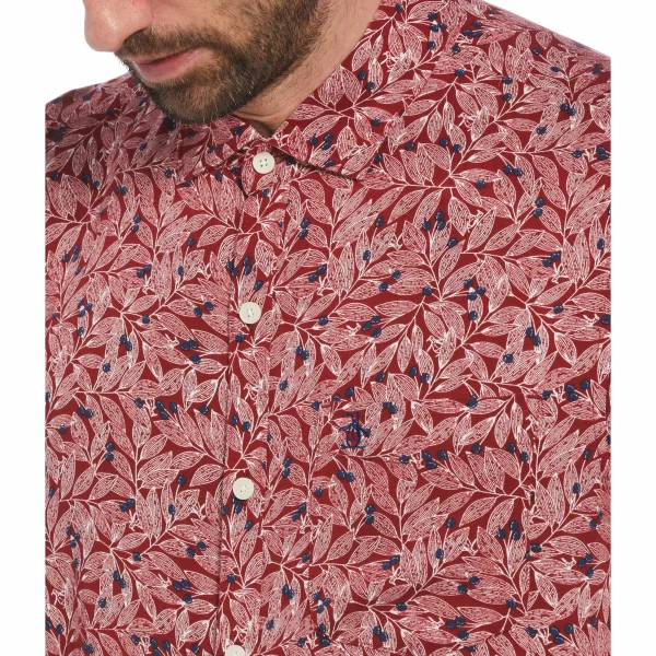 Original Penguin Holly Leaf Print Soft Shirt