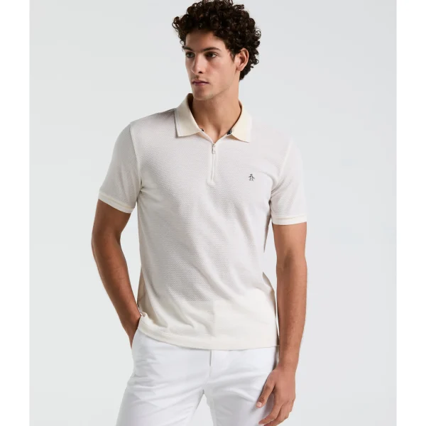 Original Penguin Jacquard Tipped 1/4 Zip Polo