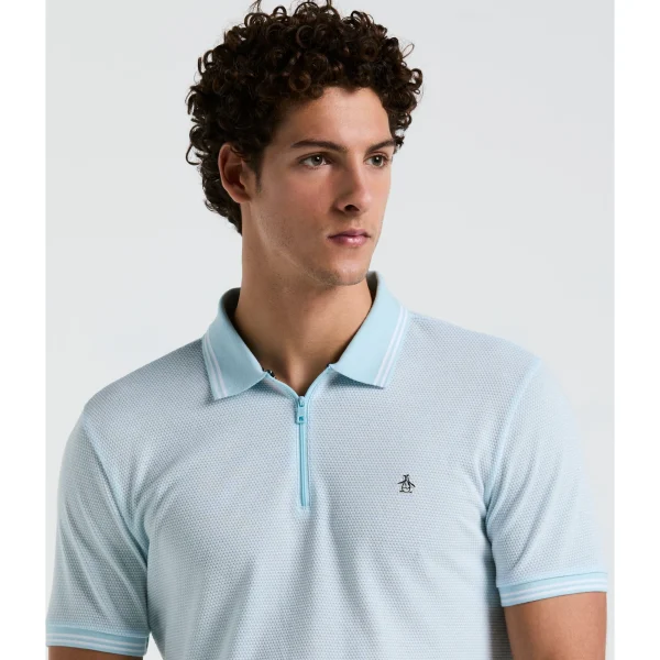 Original Penguin Jacquard Tipped 1/4 Zip Polo