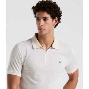 Original Penguin Jacquard Tipped 1/4 Zip Polo