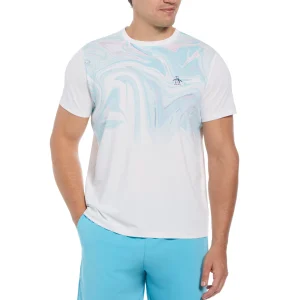 Original Penguin Marble Print Performance Tennis Tee