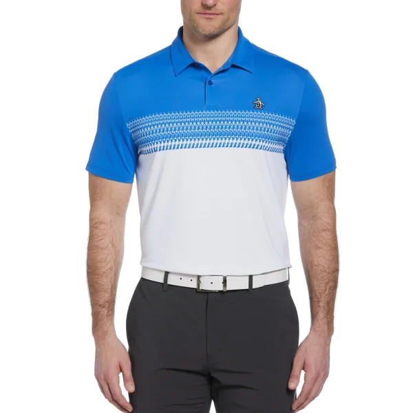 Original Penguin Penguin Stripe Block Print Golf Polo