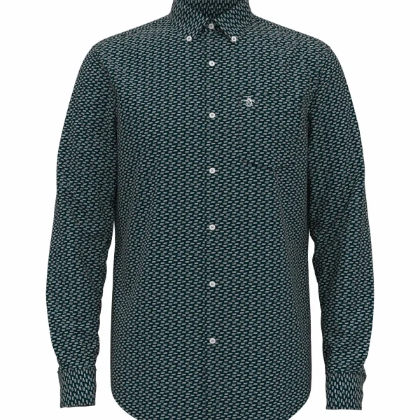 Original Penguin Poplin Lines Printed Shirt