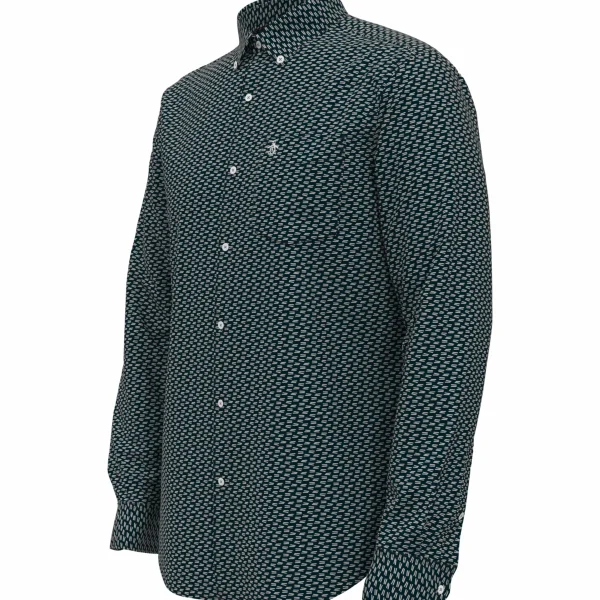 Original Penguin Poplin Lines Printed Shirt