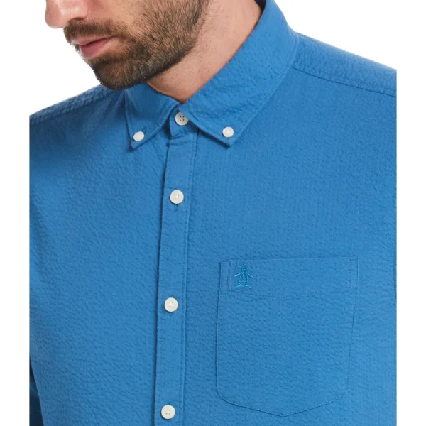 Original Penguin Seersucker Solid Color Shirt