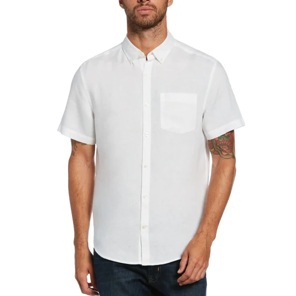 Original Penguin Short Sleeve Washed Linen Shirt