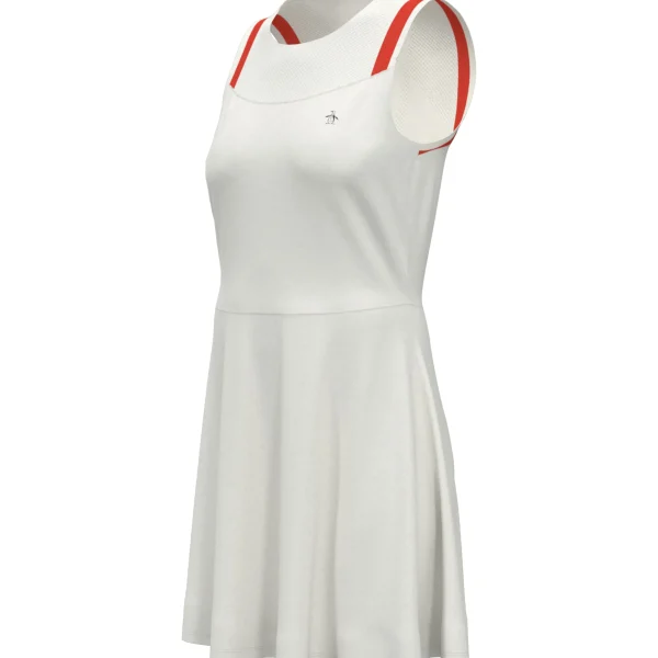 Women Original Penguin Sleeveless Illusion Mesh Tennis Dress