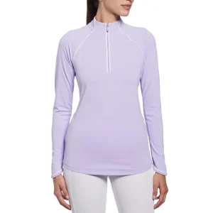 Women Original Penguin Solid Long Sleeve Tennis Shirt with Sun Protection