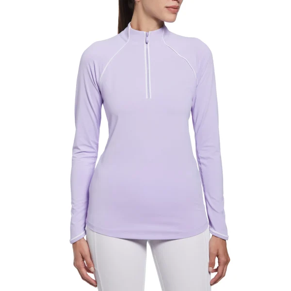 Women Original Penguin Solid Long Sleeve Tennis Shirt with Sun Protection