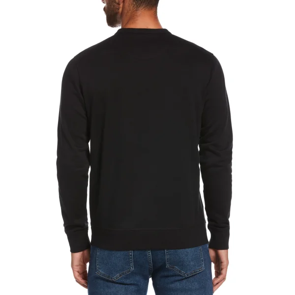 Original Penguin Sticker Pete Fleece Crew Neck