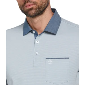 Original Penguin Stripe Chambray Collar Polo