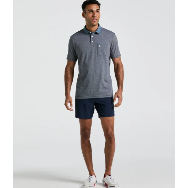 Original Penguin Stripe Chambray Collar Polo