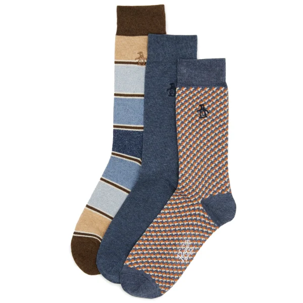 Original Penguin Triad Knit 3 Pack Dress Sock