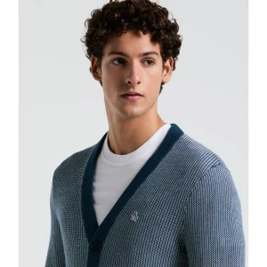 Original Penguin Tuck Stitch Cardigan Sweater