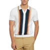 Original Penguin Vertical Stripe Johnny Collar Sweater Polo