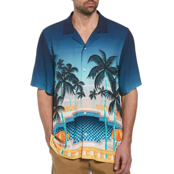 Original Penguin Viscose Pool Scene Shirt